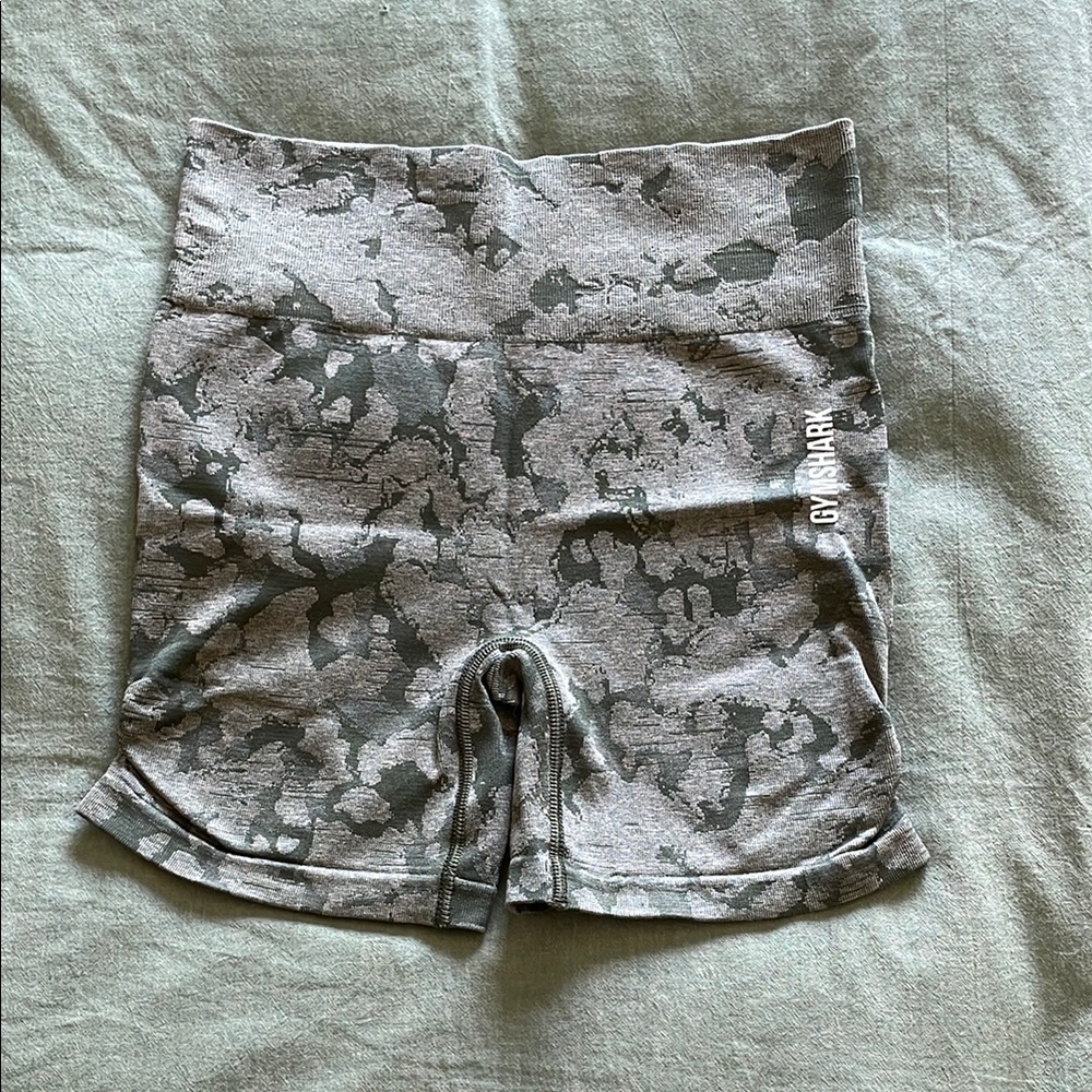 Gymshark Seamless Camo Green Shorts